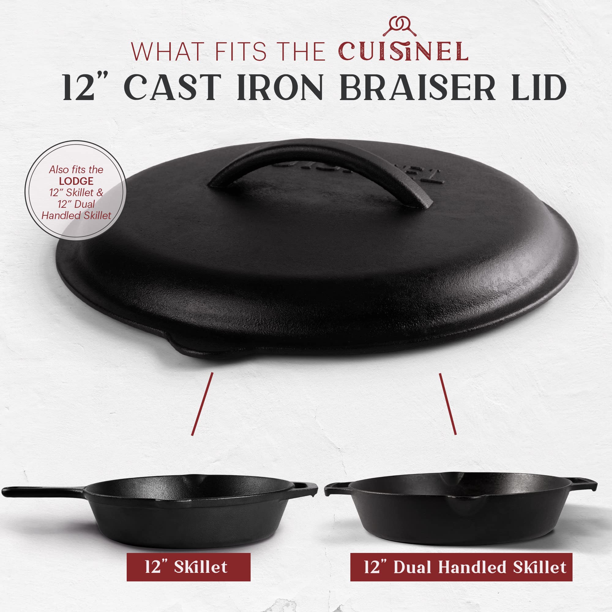 Cuisinel lid in oven demonstrating indoor and outdoor versatility