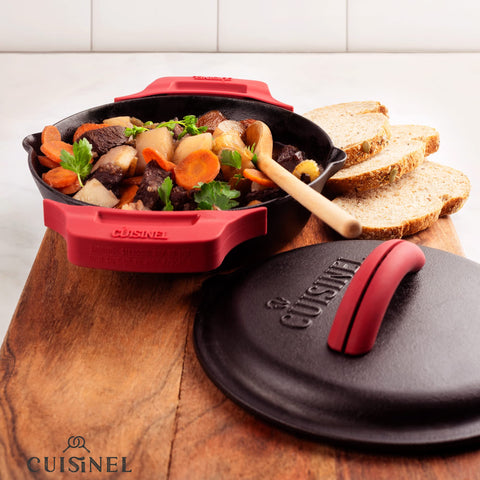 Cuisinel lid for open flame and oven use, versatile kitchen essential.