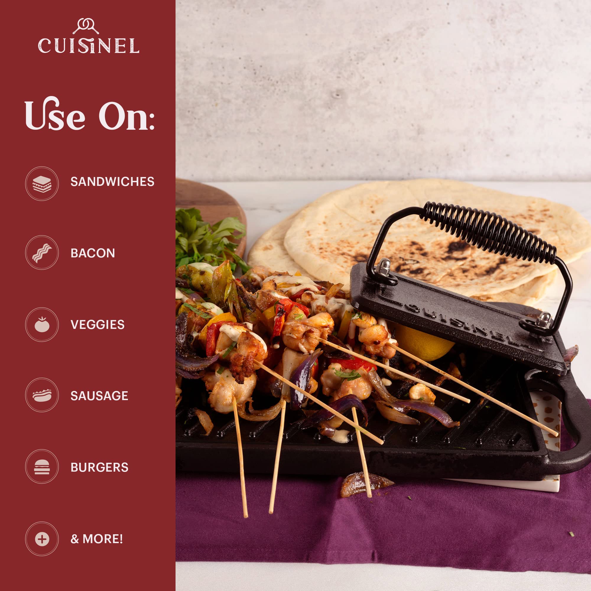 Cuisinel outdoor camping grill setup for campfire cooking