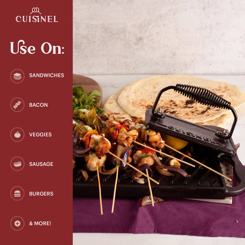 Cuisinel outdoor camping grill setup for campfire cooking