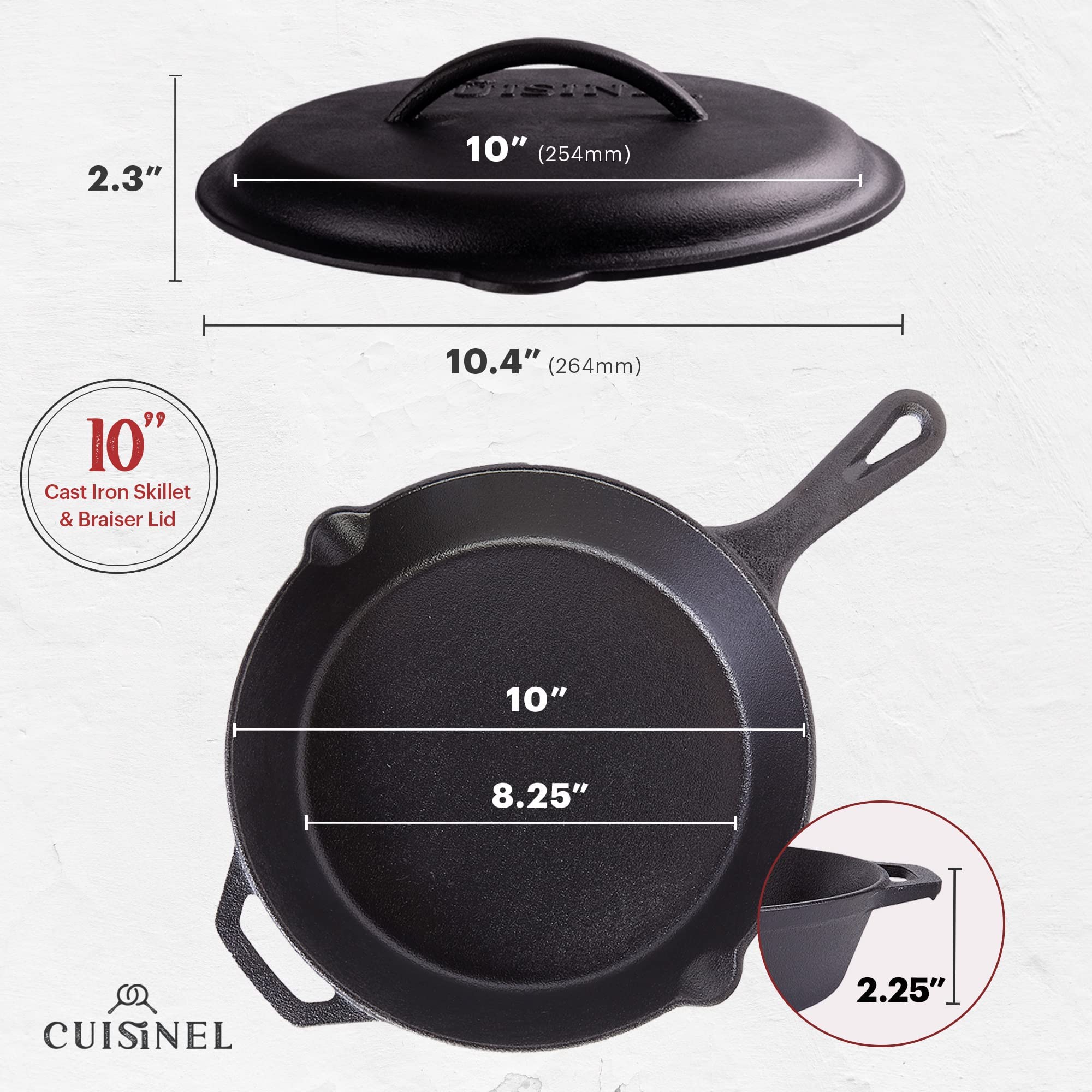 Cuisinel scraper-cleaner included for easy post-cooking cleanup.