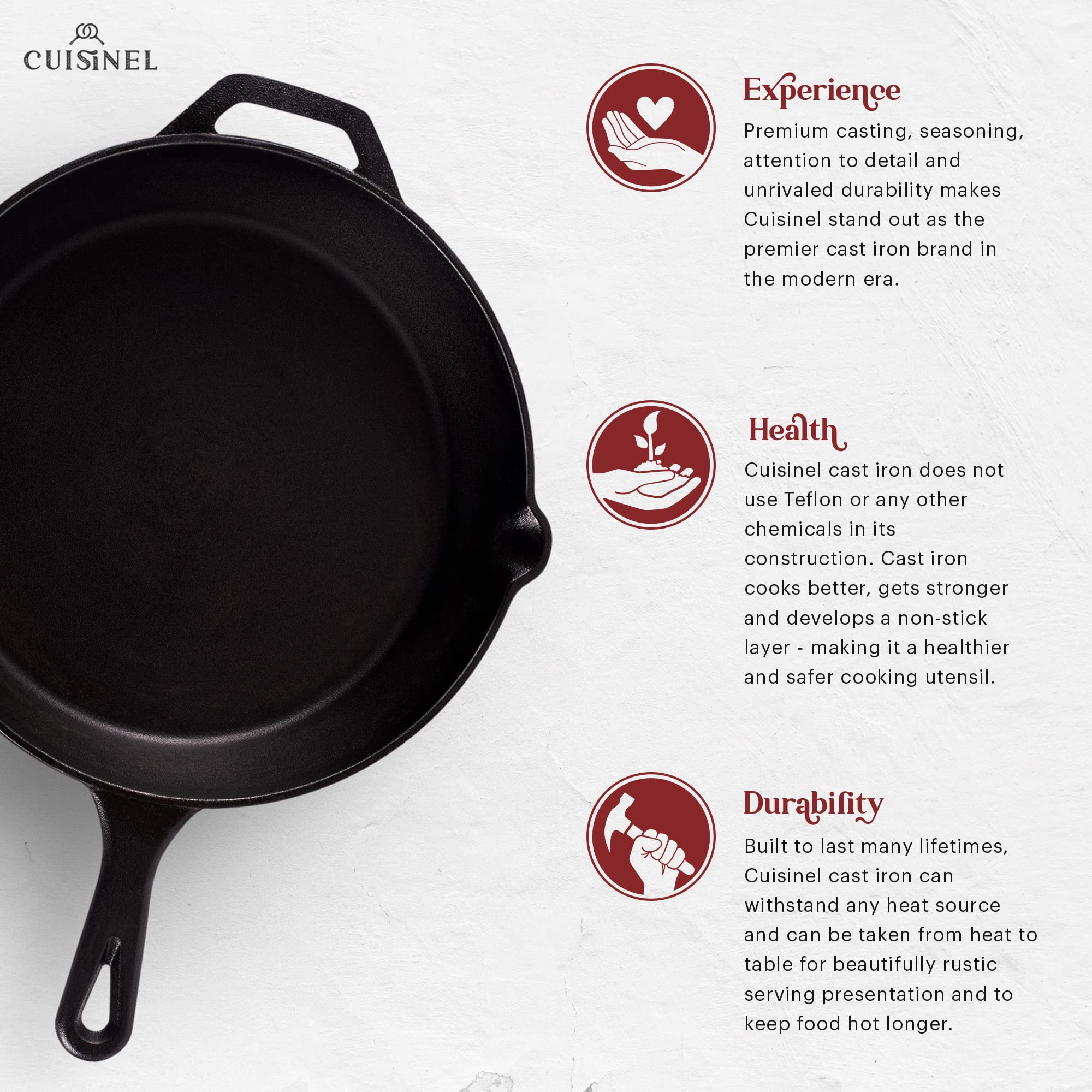 Cuisinel silicone hot handle cover protects hands during cooking.