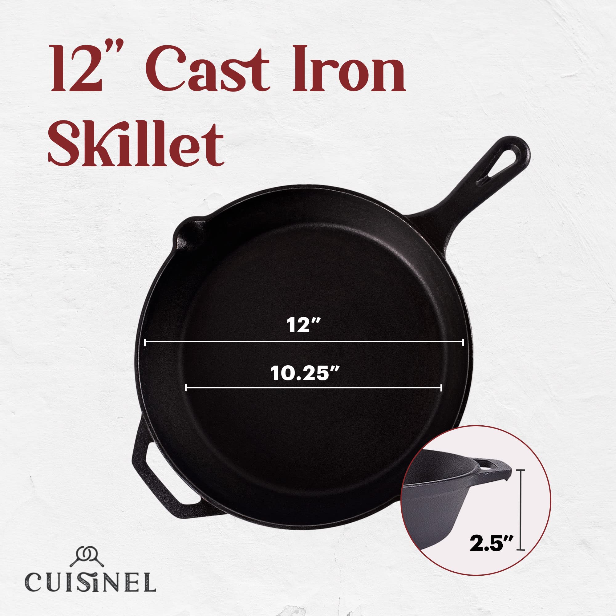 Cuisinel skillet shown on a stovetop for everyday frying.