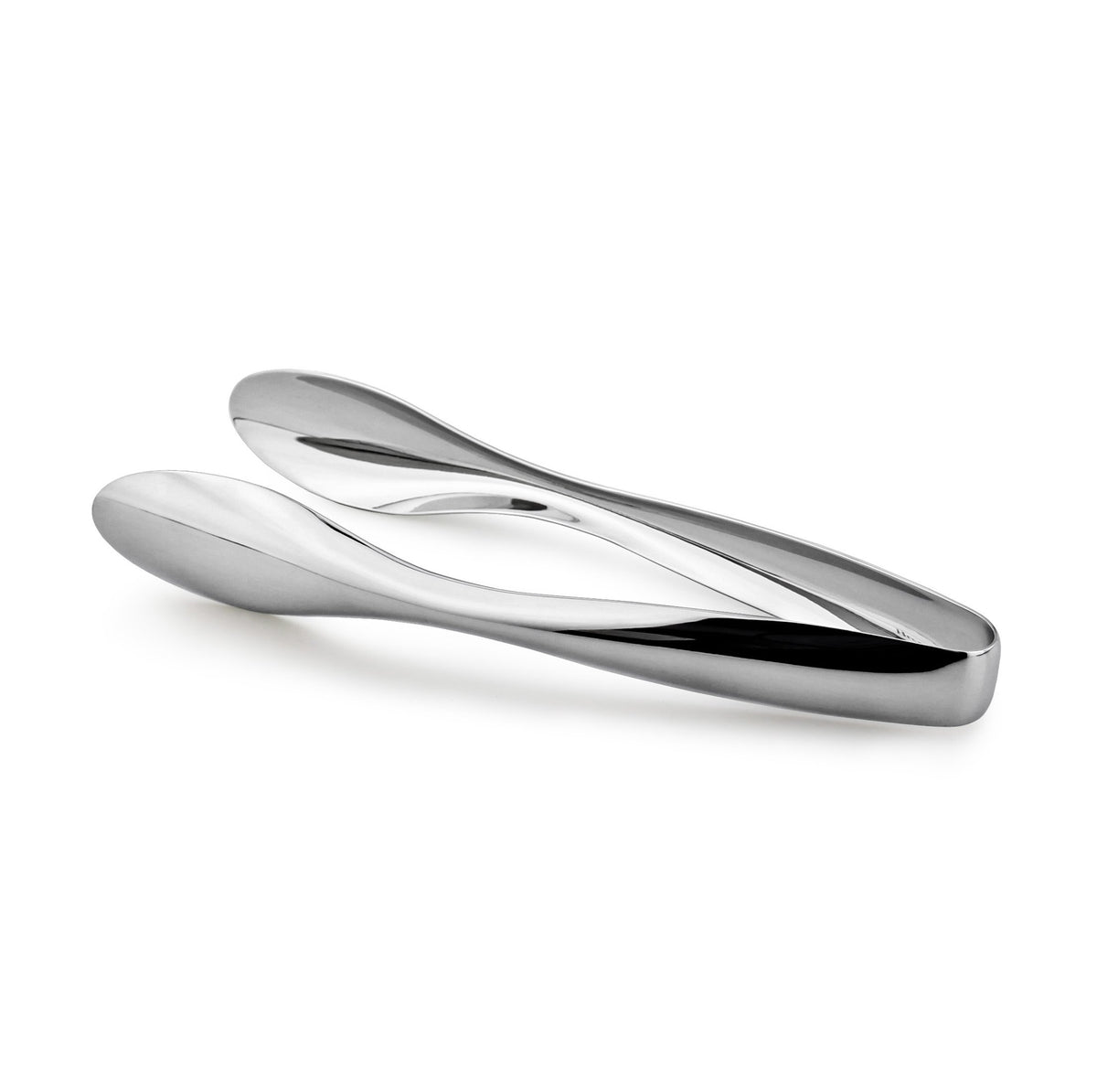 Cuisinox 6-inch polished stainless steel serving tongs for precise portion control at gatherings.