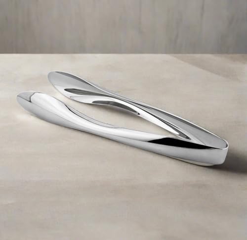 Cuisinox mirror-finish stainless steel tongs ideal for an elegant buffet presentation.
