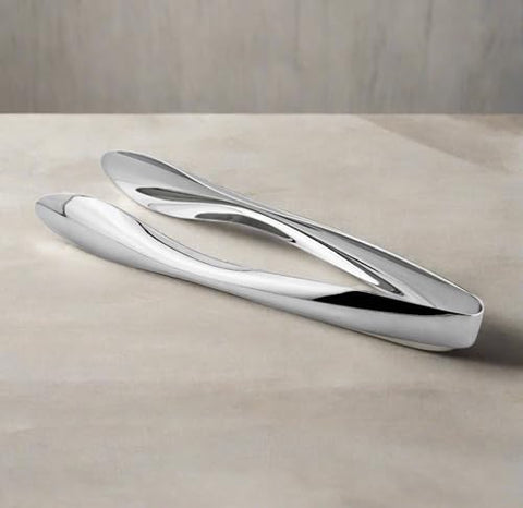 Cuisinox mirror-finish stainless steel tongs ideal for an elegant buffet presentation.