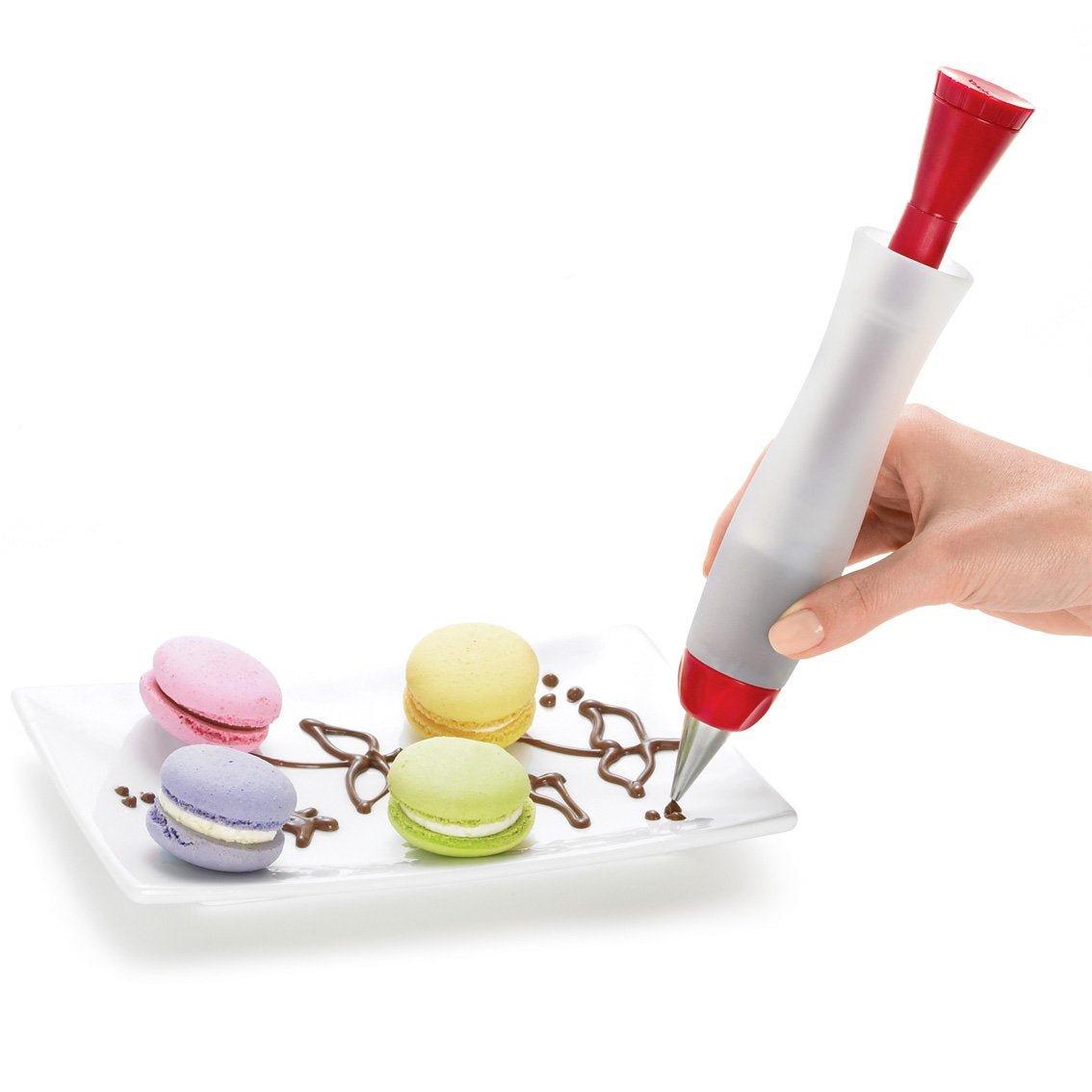 Cuisipro top-rack dishwasher-safe design simplifies cleanup after decorating.