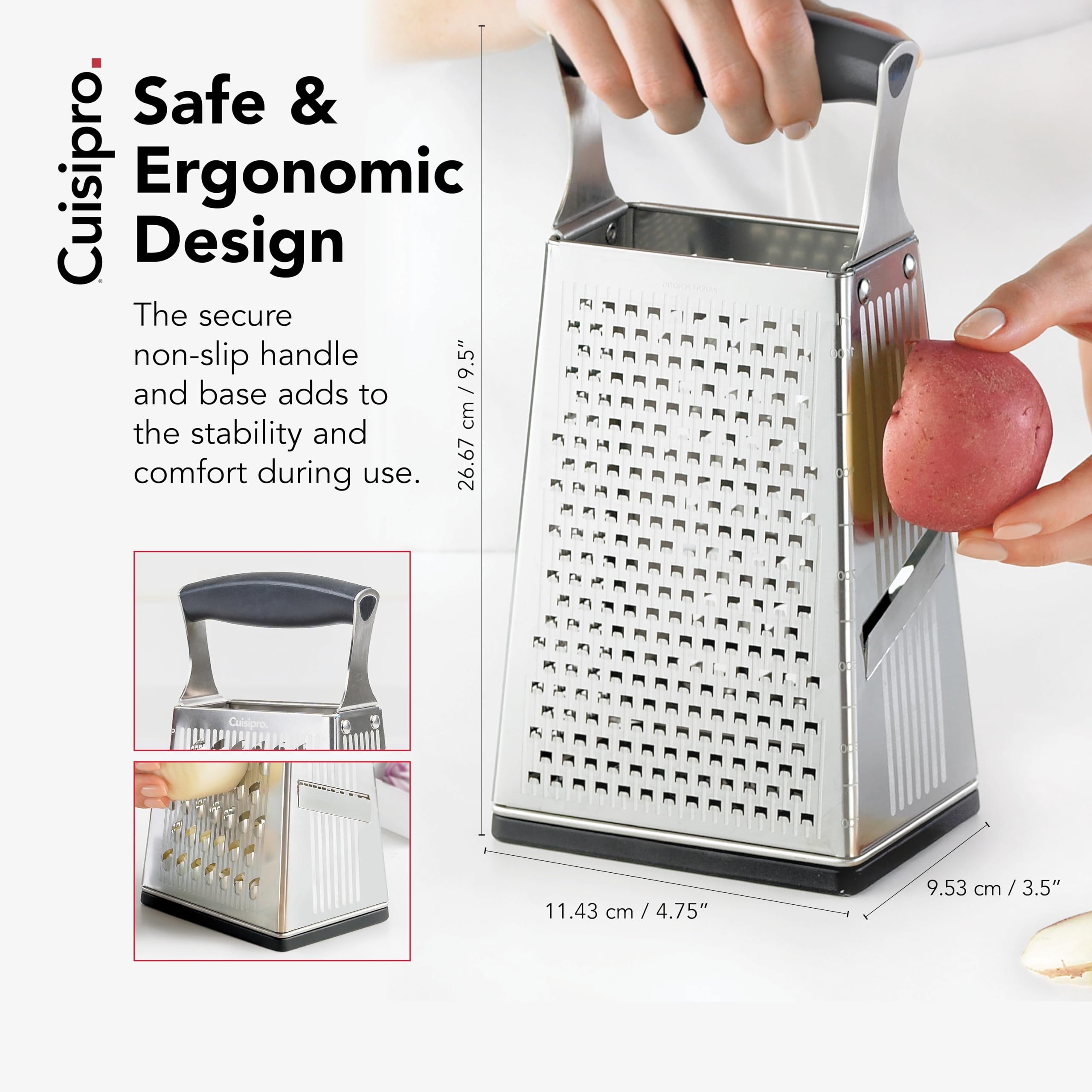 Cuisipro dishwasher-safe stainless steel design for easy cleanup
