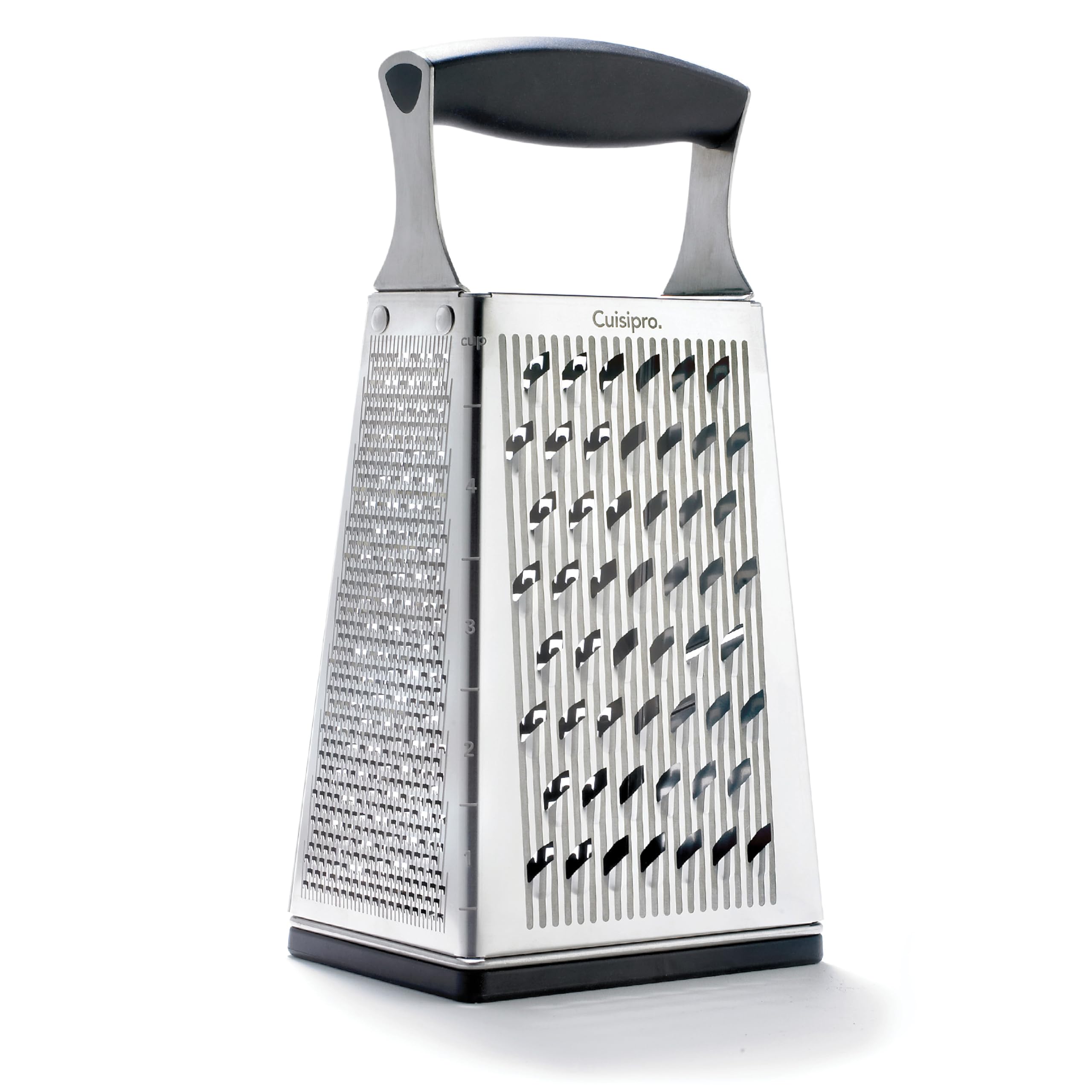 Cuisipro stainless steel cheese grater with handle for effortless grating