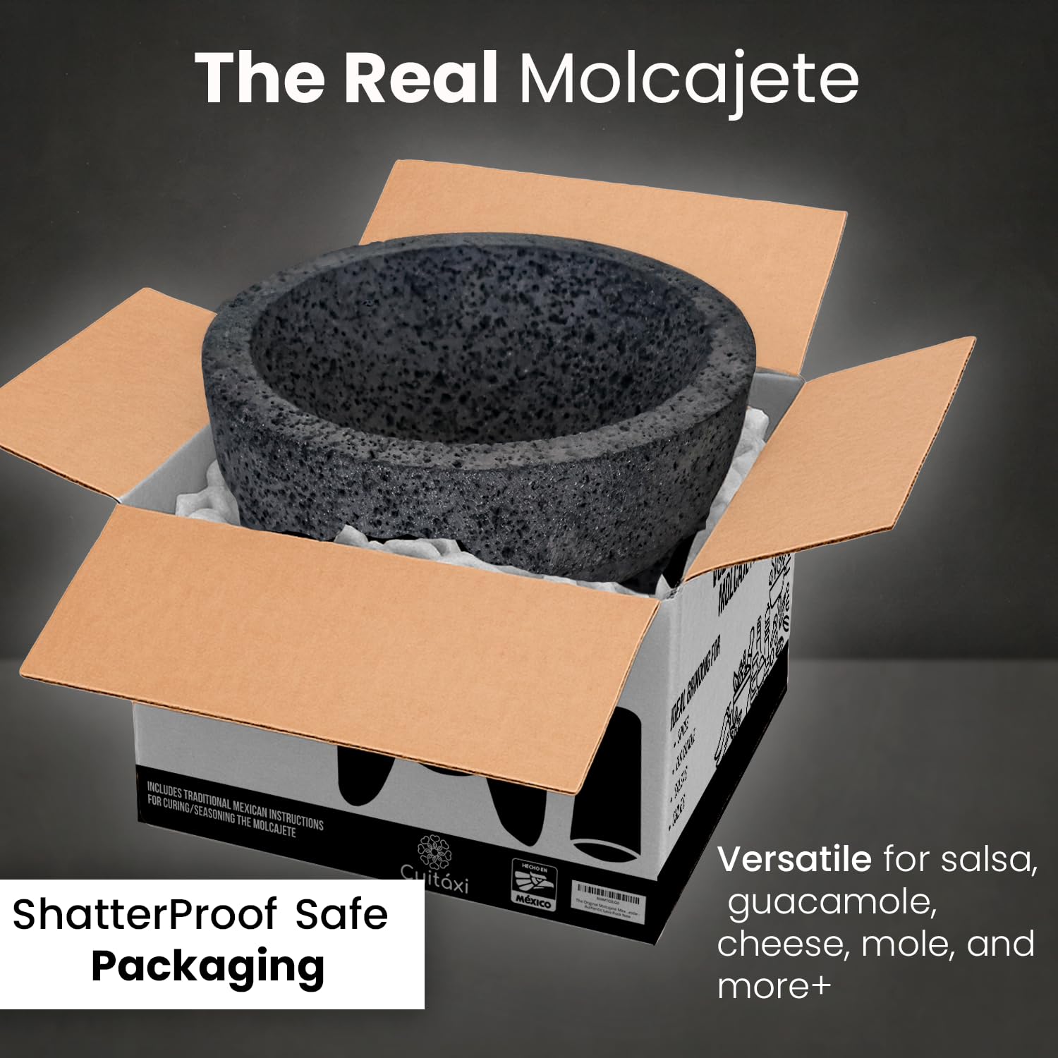 Cuitáxi molcajete pestle for smooth grinding and authentic textures