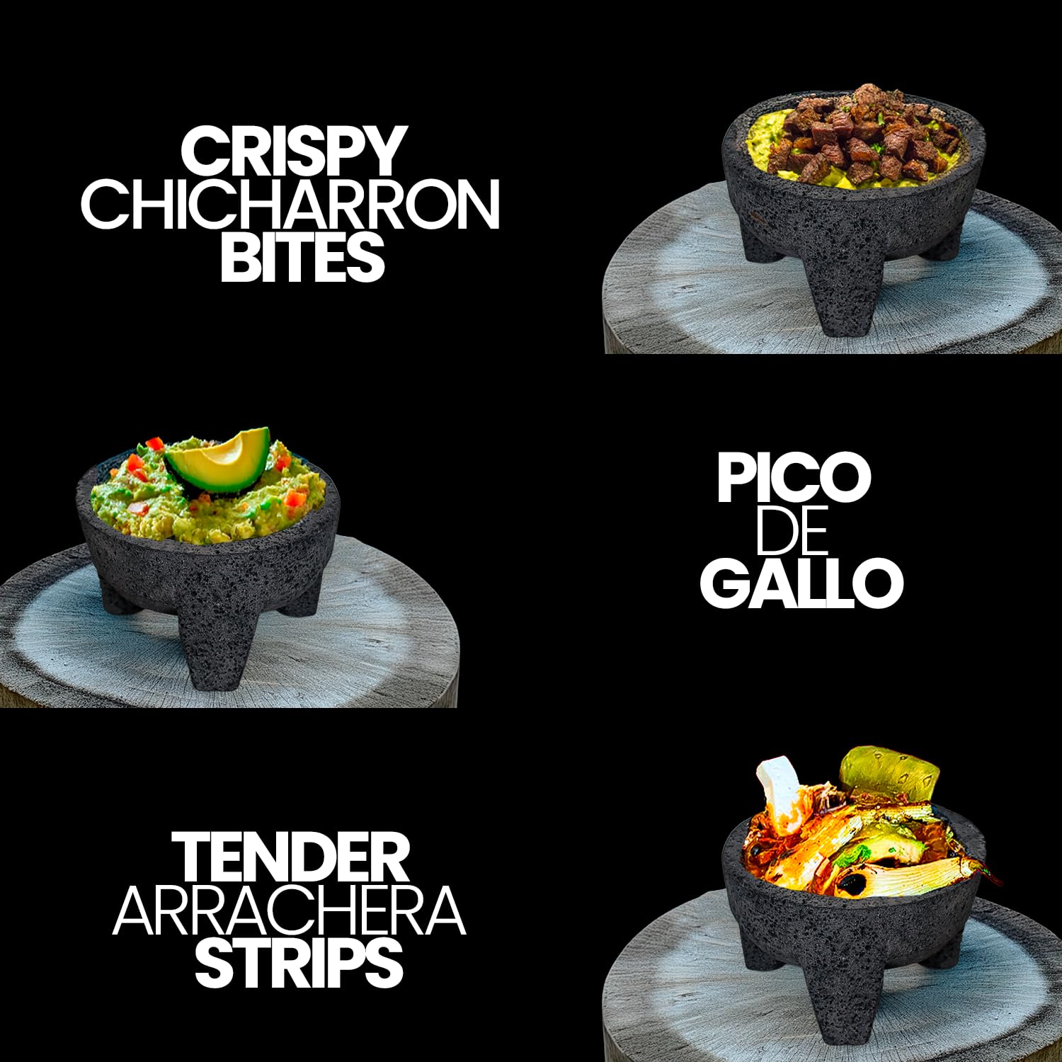 Cuitáxi molcajete size and weight highlight sturdy handmade stone