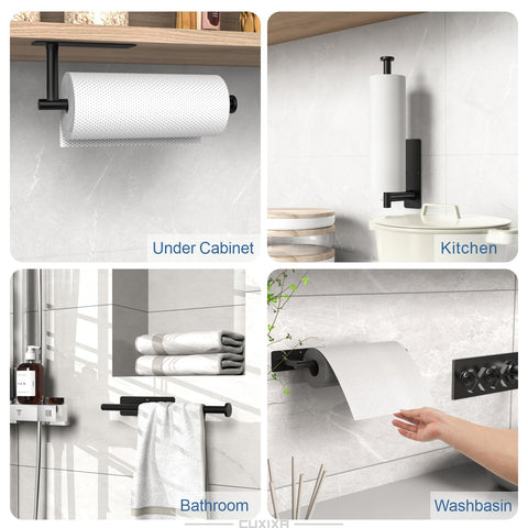 CUXIXA paper towel holder with screws mounted on brick wall for sturdy support