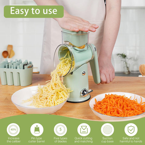 Cujui enclosed drum safety protects fingers during slicing sessions