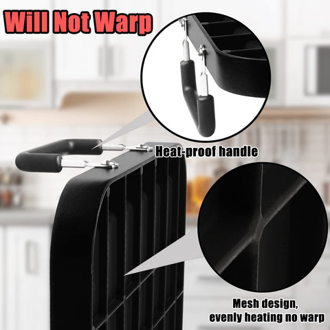 CukAid flat-top grill side handle ergonomic design for easy carry and storage.