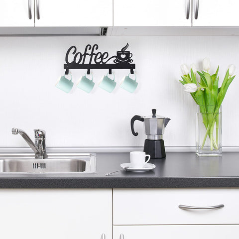 CUKE2BEET metal mug rack with simple wall installation.