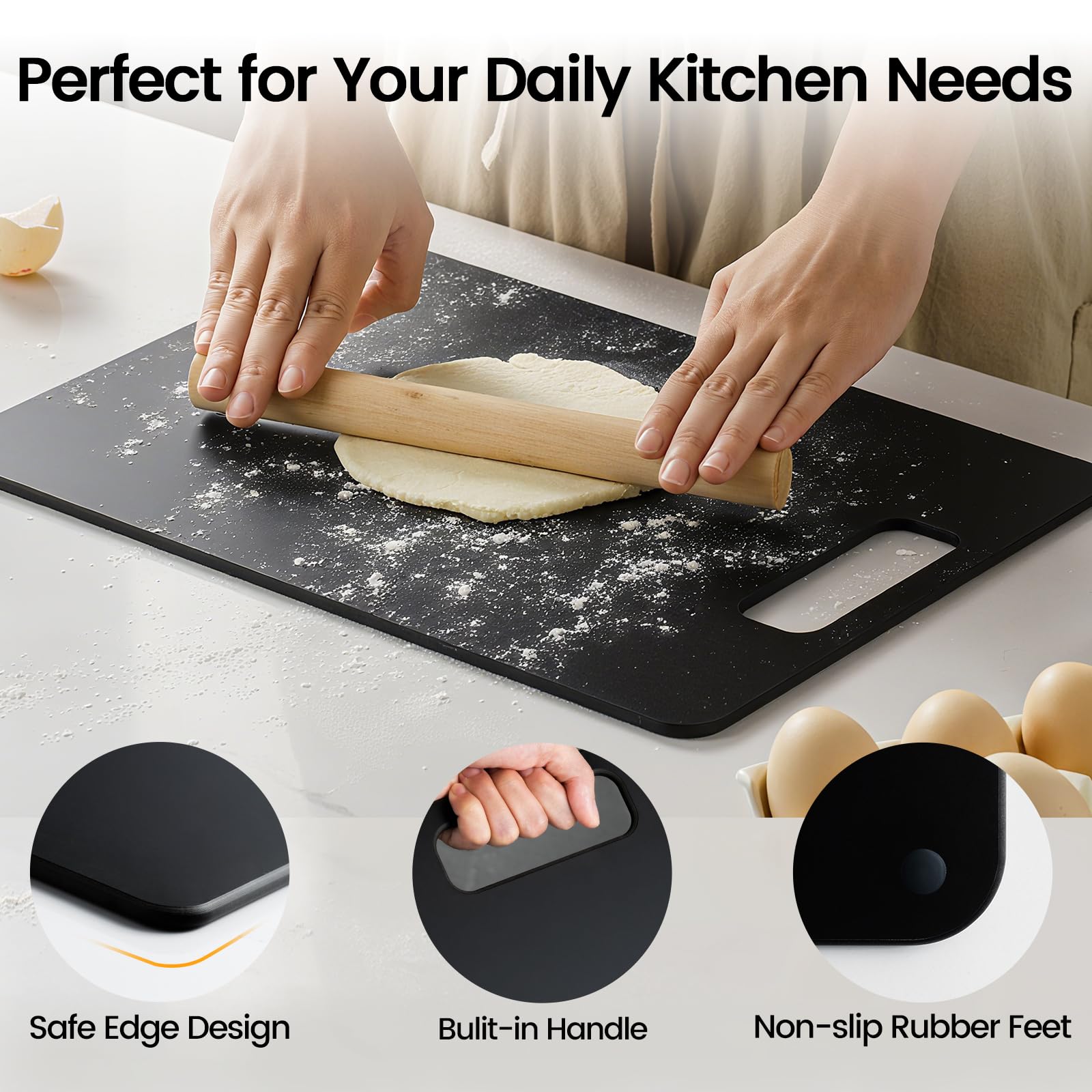 Culiex knife-friendly surface protects knives during daily chopping tasks.
