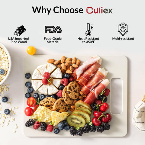 Culiex cutting board with non-slip bottom stays stable.