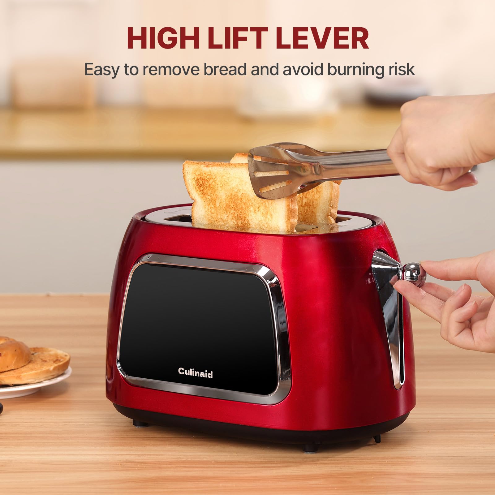 Culinaid Toaster 2 Slice even toasting through 360-degree heating.