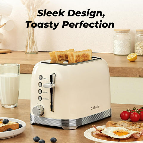Culinaid toaster bagel function delivers one-sided toasting for bagels