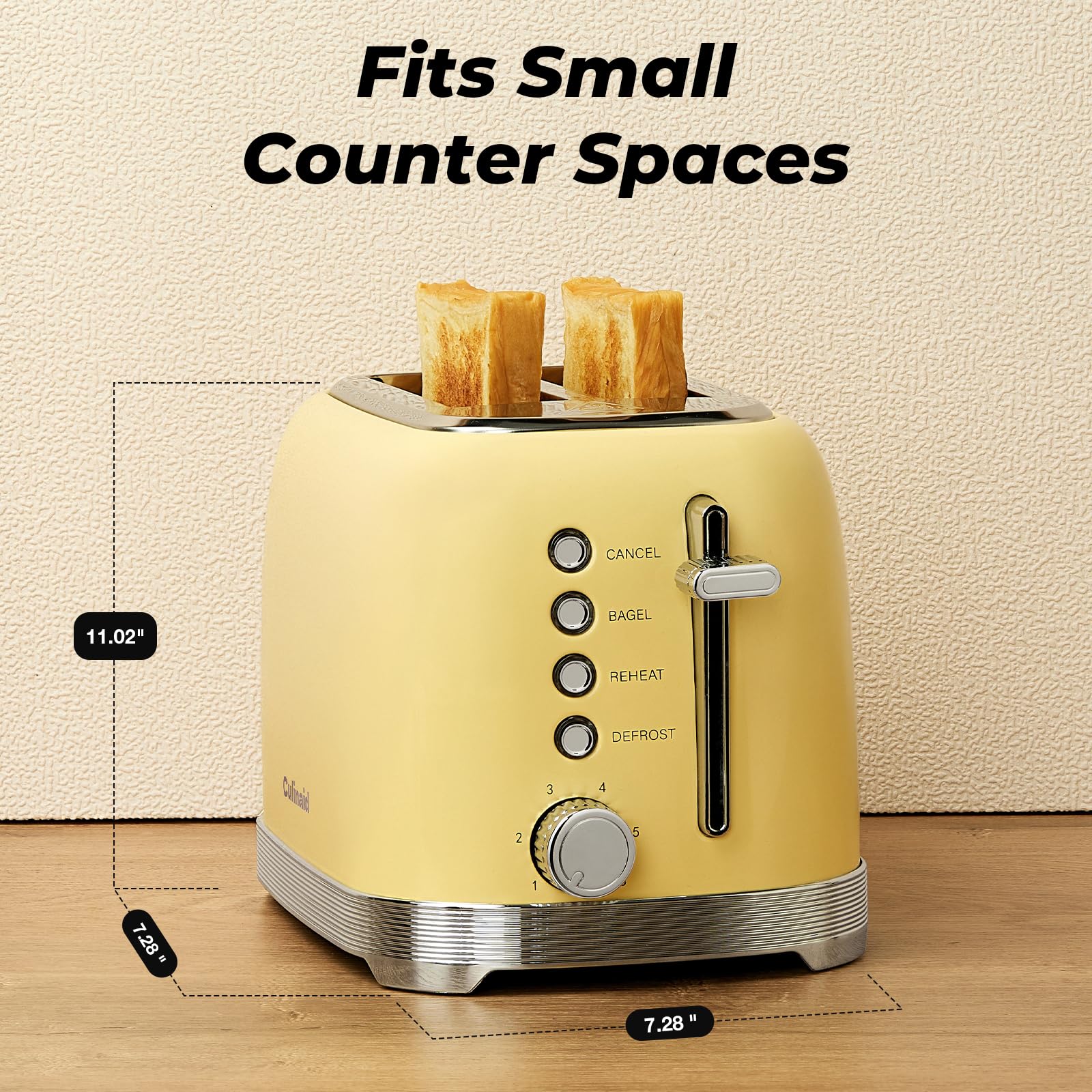 Culinaid Toaster-cool-touch-shell reduces heat exposure during use.