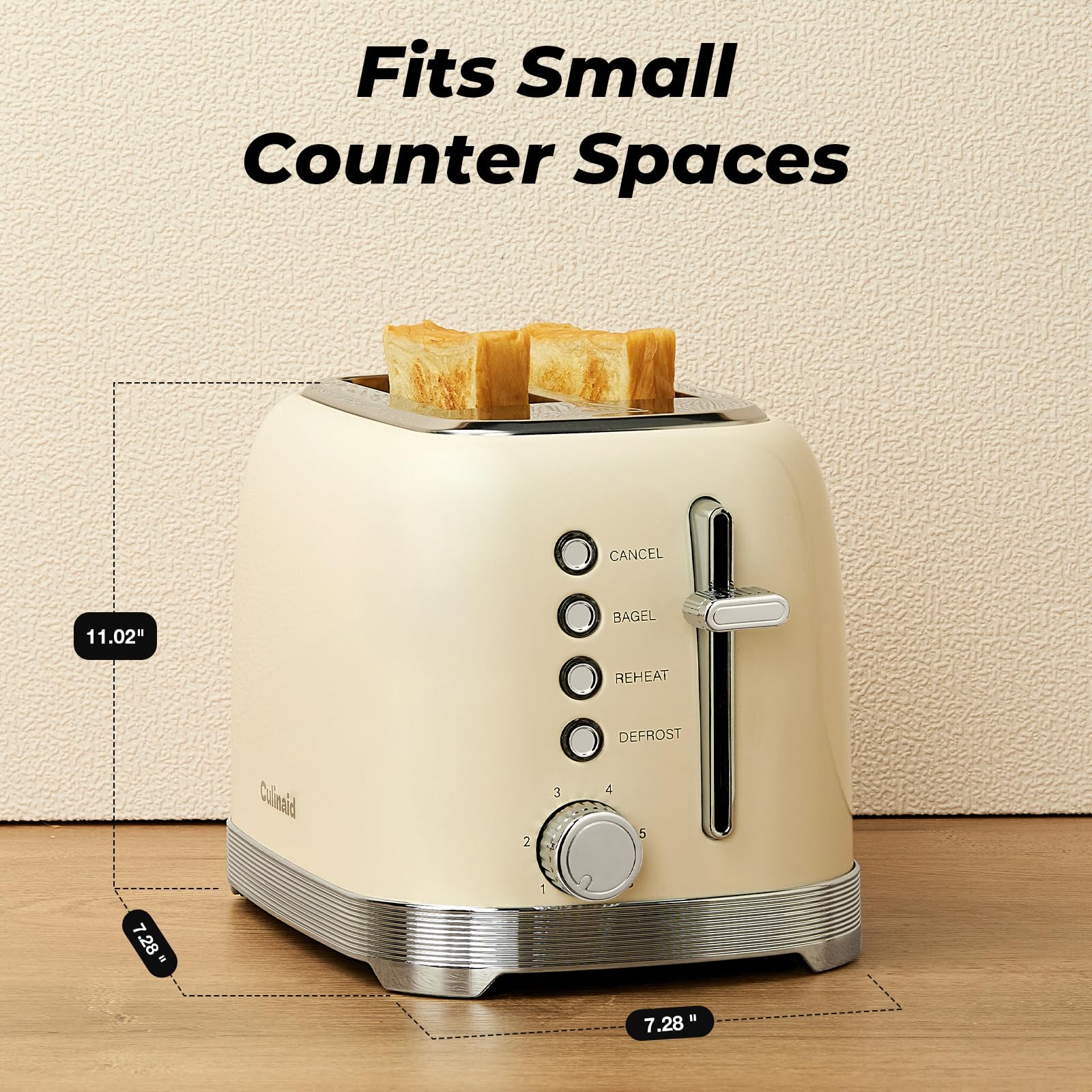 Culinaid toaster cord wrap storage keeps counters tidy