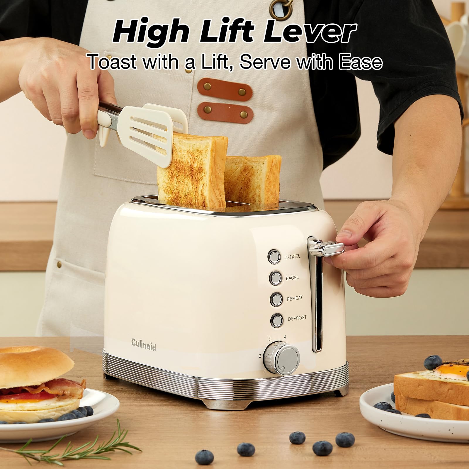 Culinaid toaster removable crumb tray for easy cleaning