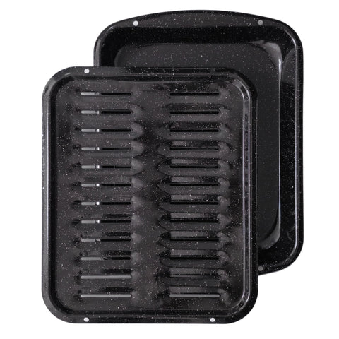 CULINARIN broiler pan with rack in porcelain coating for easy release and cleanup