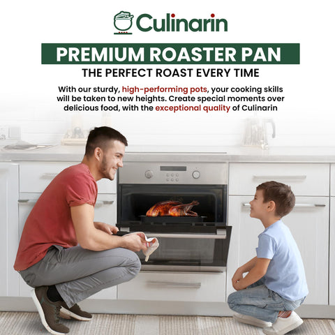CULINARIN dishwasher-safe roaster pan simplifies washing after meals.