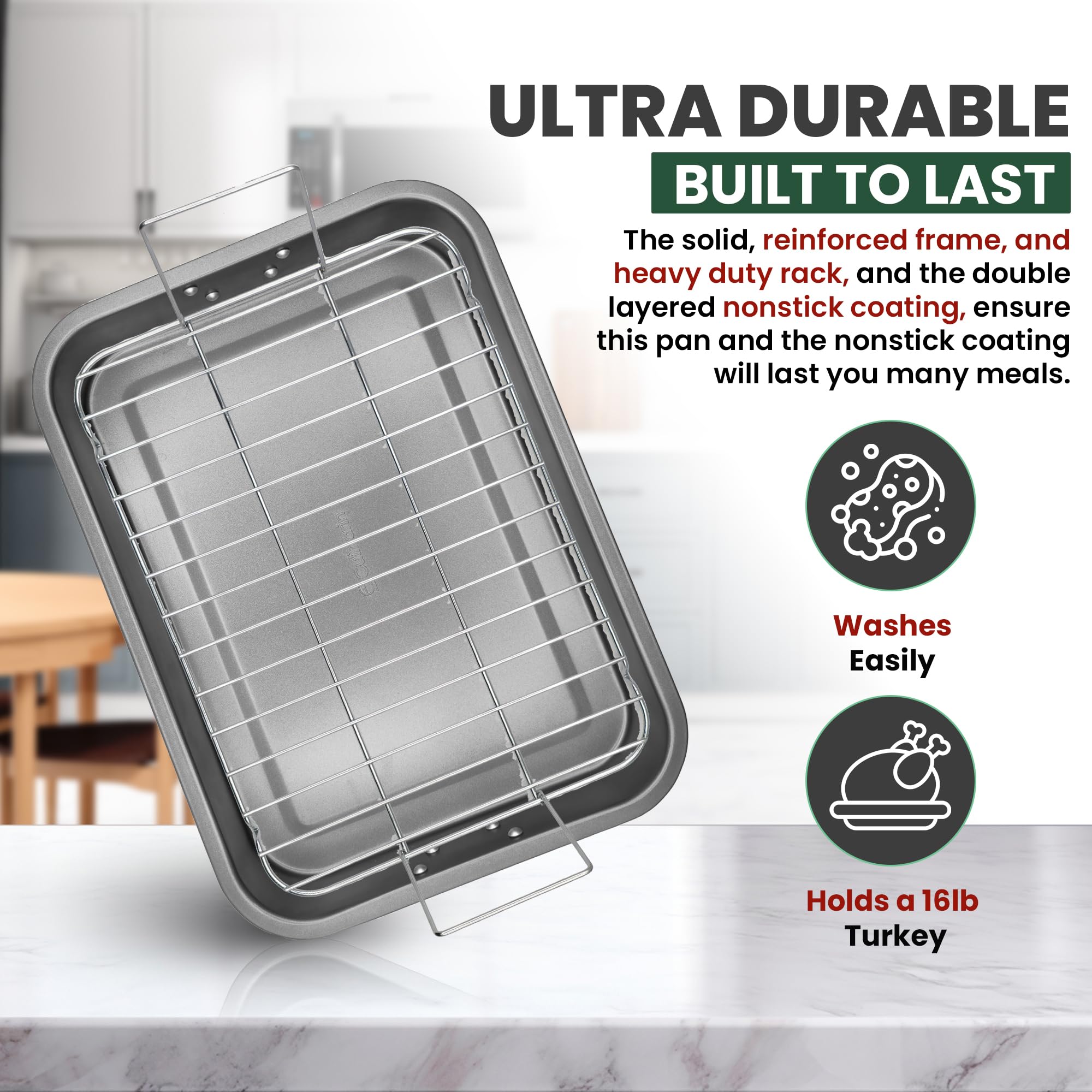 CULINARIN durable construction with reinforced edges for heavy roasts.