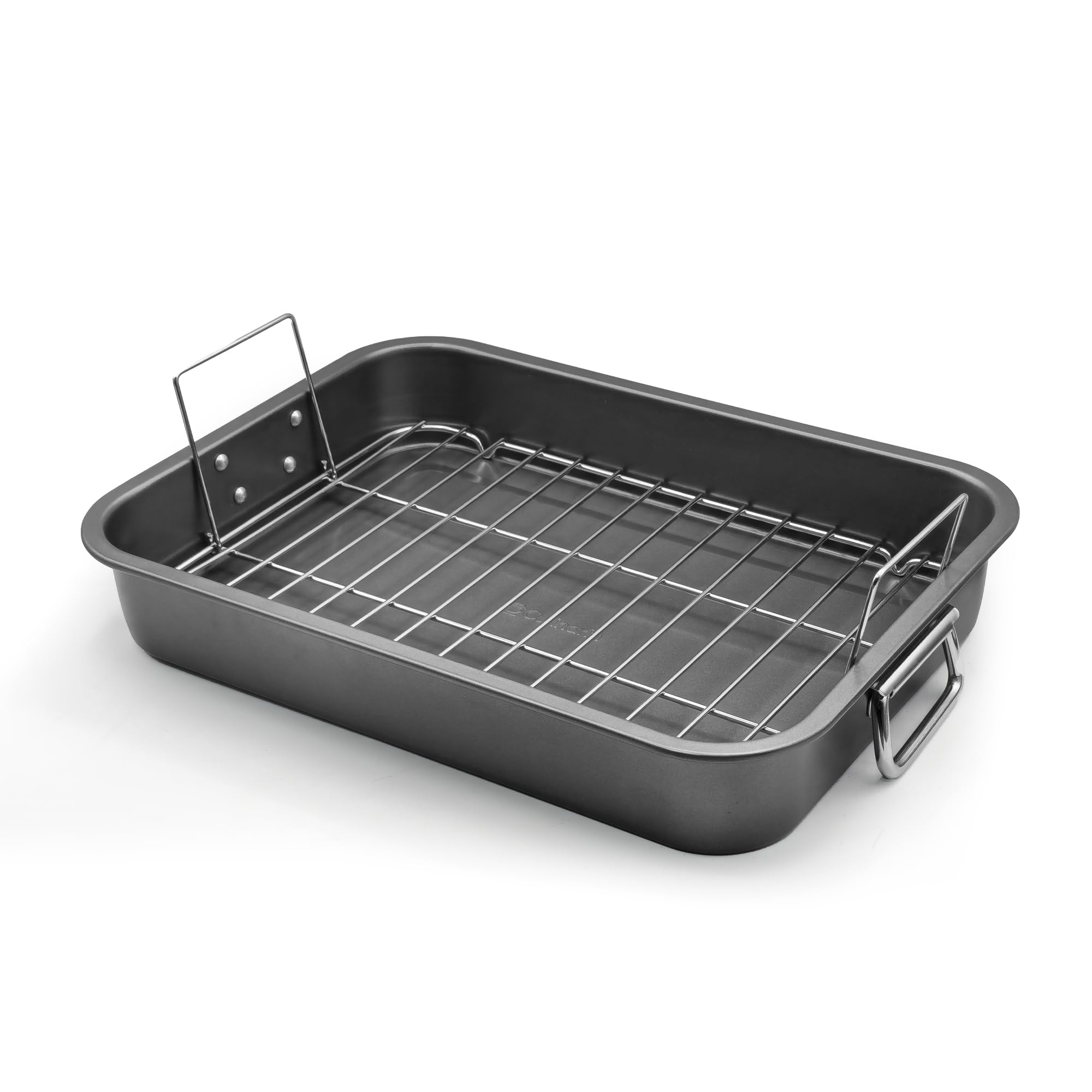 CULINARIN large roasting pan with rack, 12x16, for even heat and easy turkey roasts.