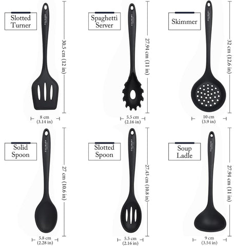 Culinary Couture silicone drainer spoon minimizes scratching while stirring and draining