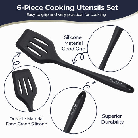 Culinary Couture black silicone ladle ideal for soups with steel core durability