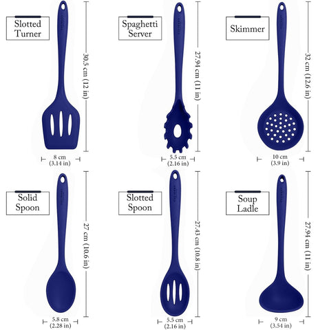 Culinary Couture blue silicone drainer for draining pasta without scratching