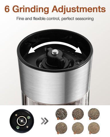 CULINARY FUN adjustable-coarseness ceramic-grinder lets you switch between fine and chunky.