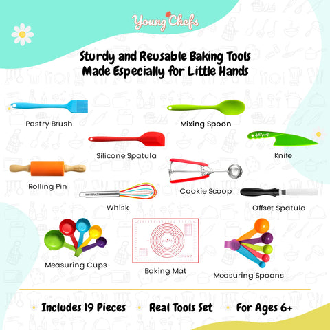 Culinary Couture Kids Baking Tools collection for young bakers, durable and safe.