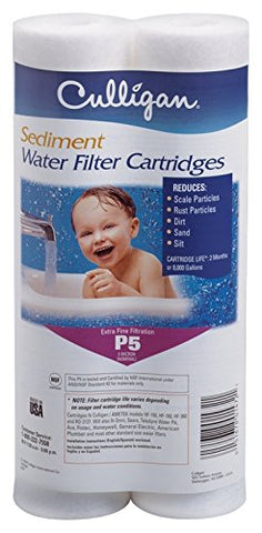 Culligan P5 close-up shows 5-micron media designed to capture fine particles.