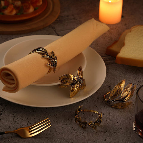 Cunhill herb napkin rings basil motif brightens celebrations with warmth
