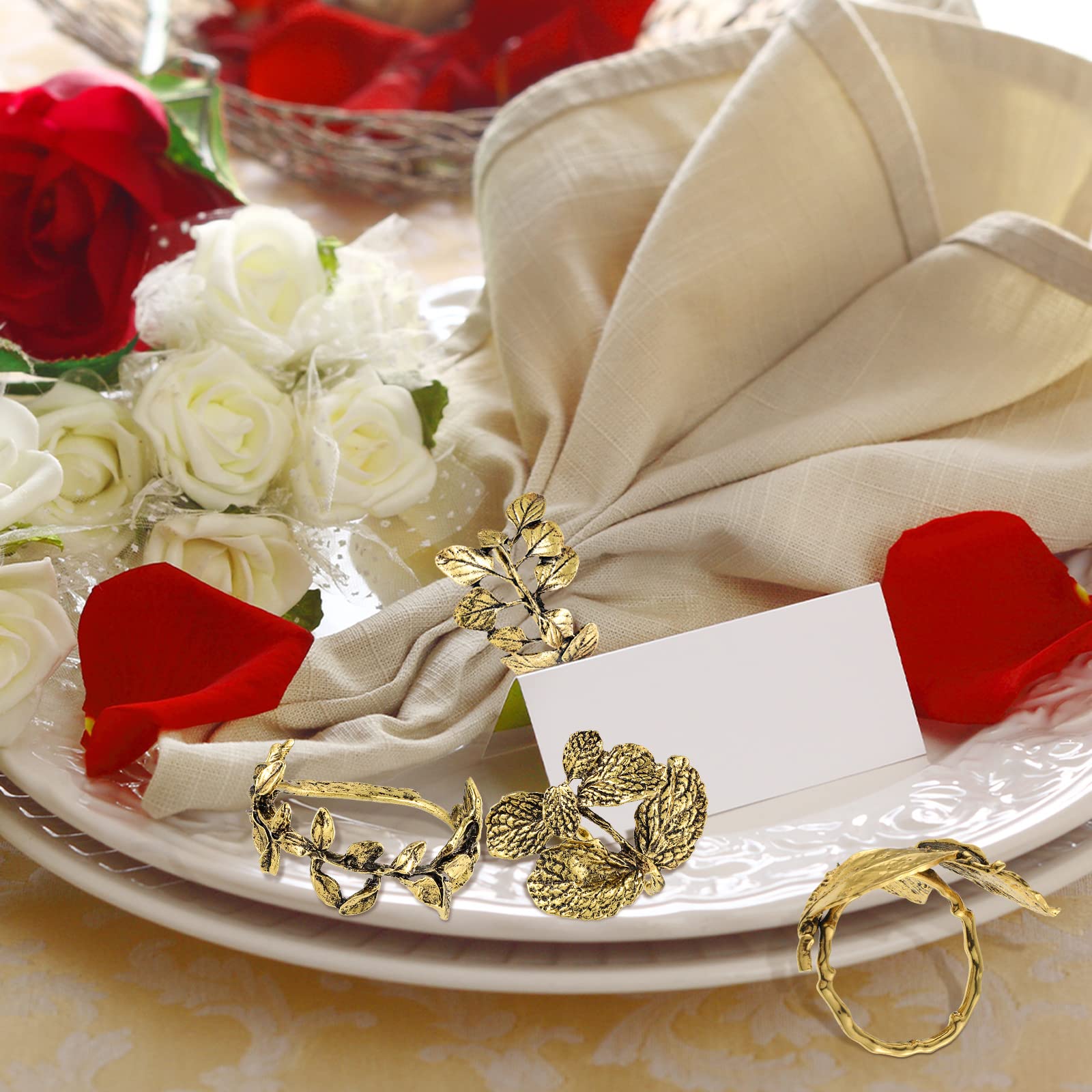 Cunhill herb napkin rings bay leaf design provides refined accents for events