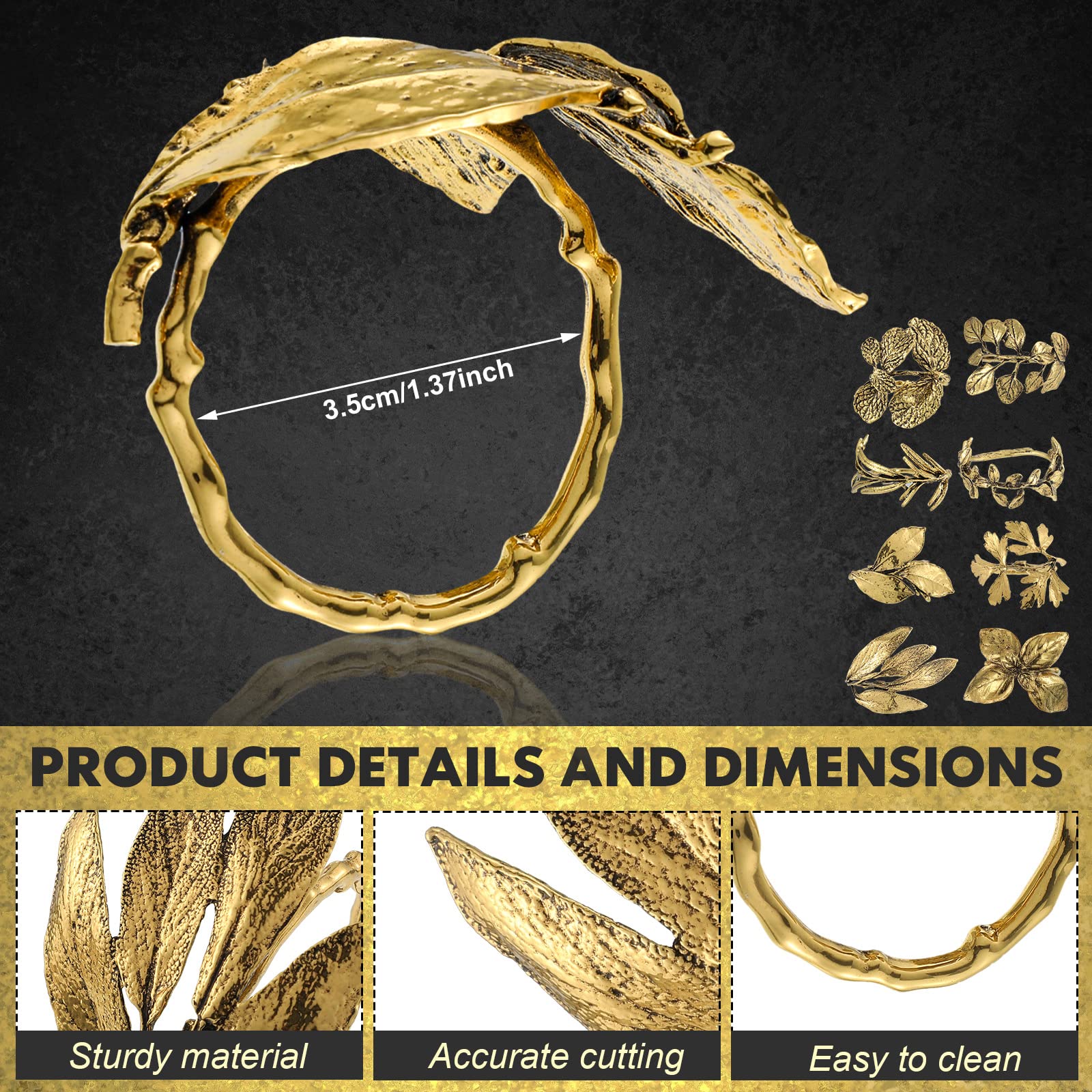 Cunhill herb napkin rings sage motif enhances festive table decor