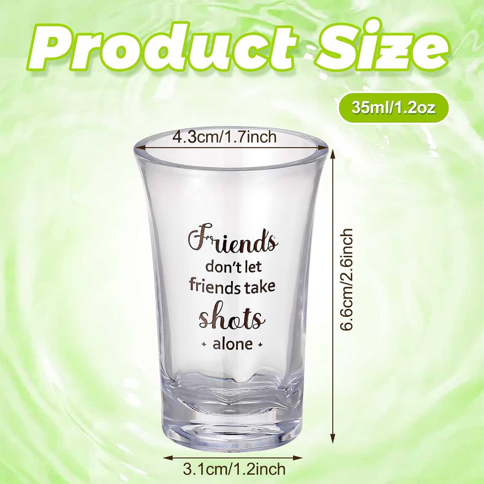 Cunhill 1.2 oz clear acrylic shot glasses for easy pouring