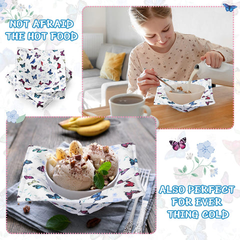Cunhill butterfly-pattern bowl holder prevents burns when handling hot food