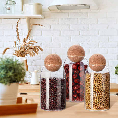 Cunhill glass jars help organize coffee beans, cookies, and candy
