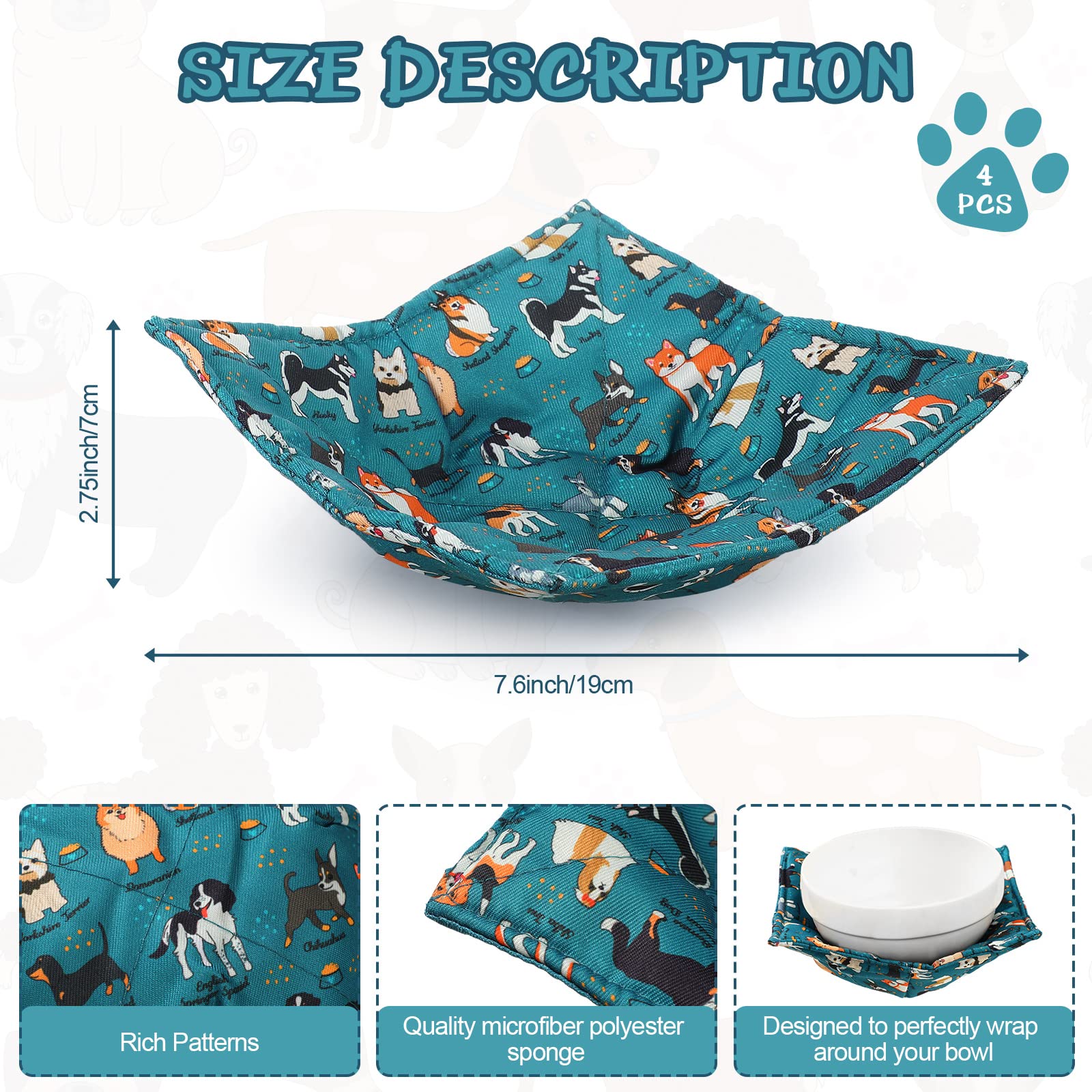 Cunhill cotton microwave bowl holder blue safely handles hot dishes.