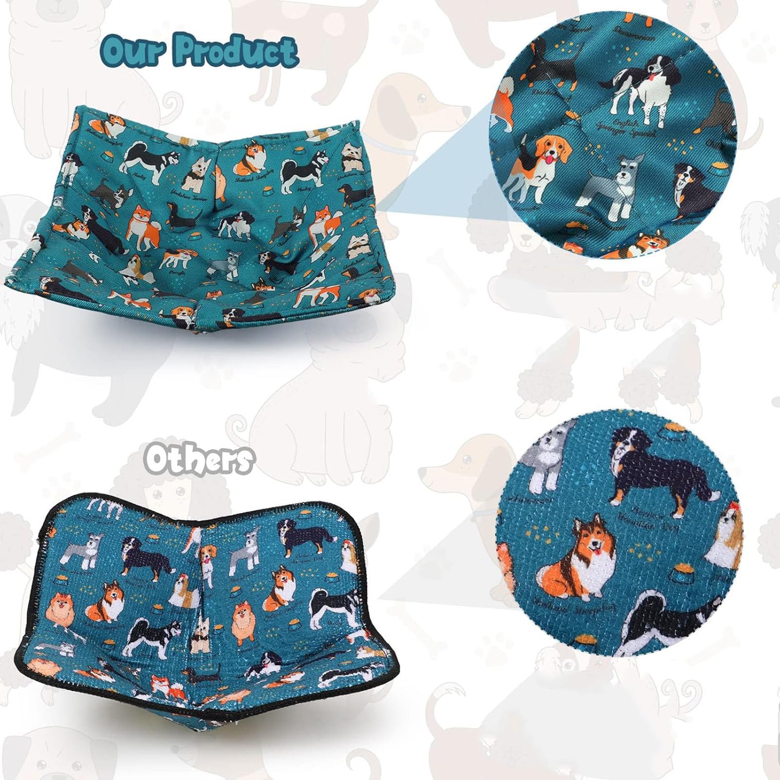 Cunhill dog-design soup bowl holder blue adds charm and practicality.