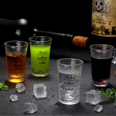 Cunhill durable plastic shot glasses resistant to breakage