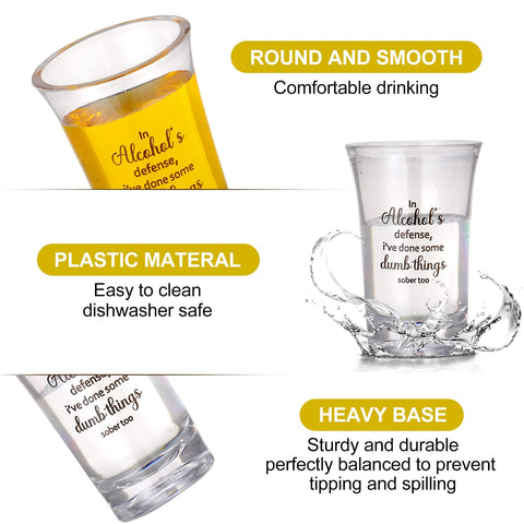Cunhill shot glasses with a smooth polished plastic finish