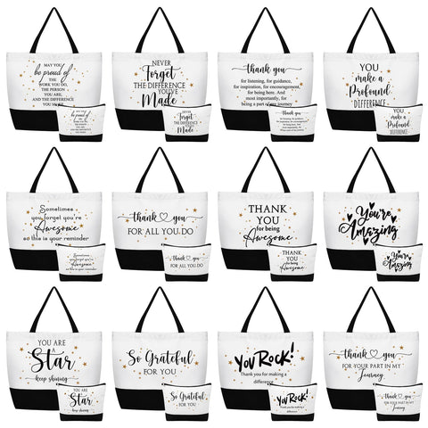 Cunno 24-pcs gifts bag set: durable canvas tote for daily organization.