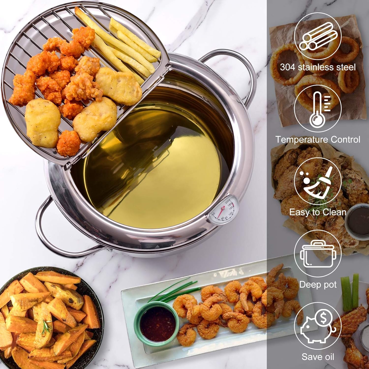 cuomaop compact 9.4-inch fryer fits small kitchens