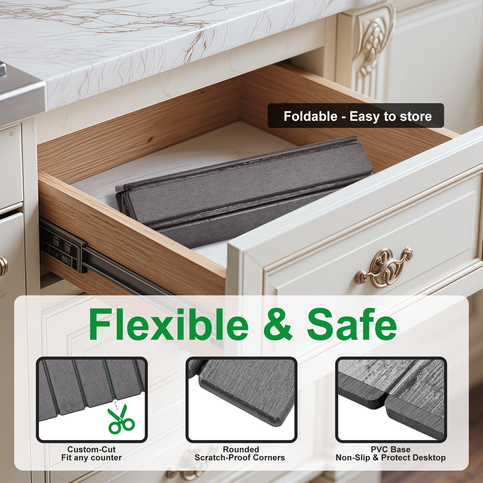 cuomaop multi-use mat used as heat-resistant counter pad.