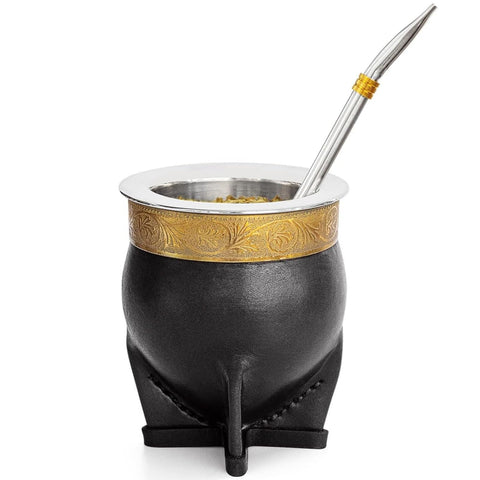 Cuopru Yerba Mate Cup with stainless steel body for durable anti-scald sipping.